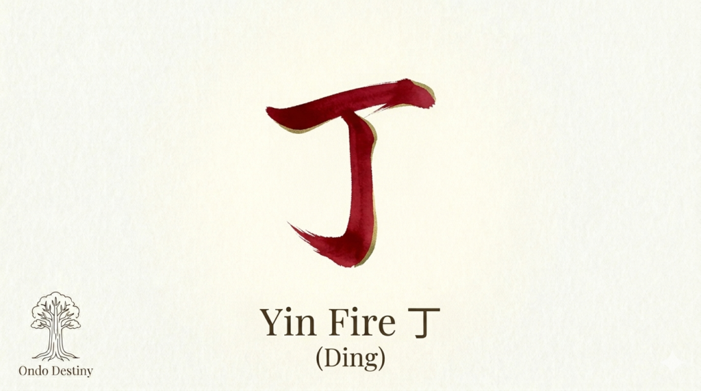 Yin Fire Ding Heavenly Stem Calligraphy for BaZi Analysis