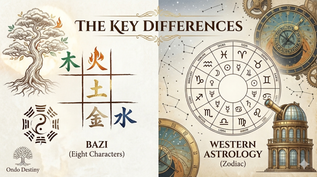 bazi vs western astrology