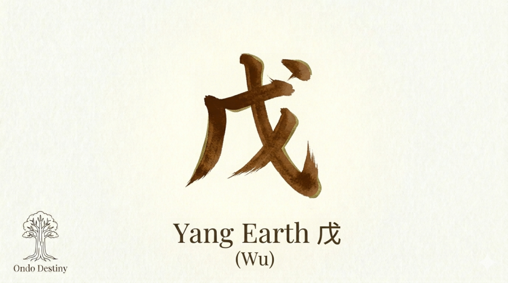 Yang Earth Wu Heavenly Stem Calligraphy for BaZi Analysis